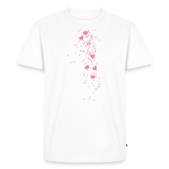 cœurs, dessin, illustration, rose, cœur, rose - T-shirt Premium bio Homme - blanc - Devant - Nico (187cm)