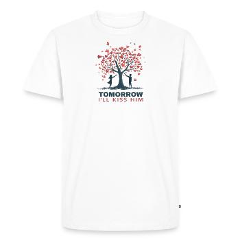 Tomorrow I'll kiss him - T-shirt Premium bio Homme - blanc - Devant - Nico (187cm)