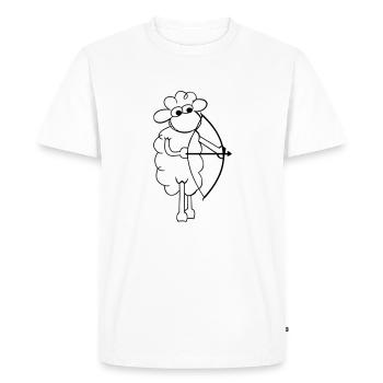 Les moutons à l'arc - T-shirt Premium bio Homme - blanc - Devant - Nico (187cm)