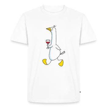 Oie au vin - T-shirt Premium bio Homme - blanc - Devant - Nico (187cm)