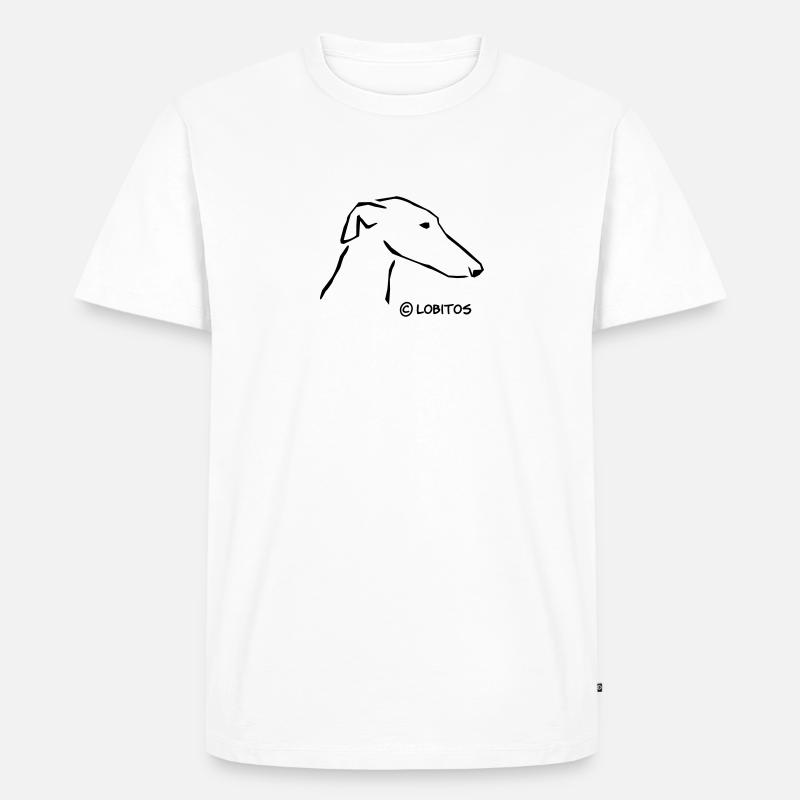 Windhundkopf - Männer Premium Bio T-Shirt - Weiß