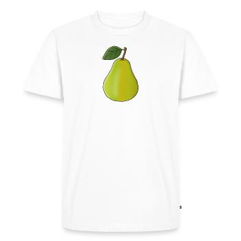 Pear with leaf - Men's Premium Organic T-Shirt - white - Front - Nico (187cm)