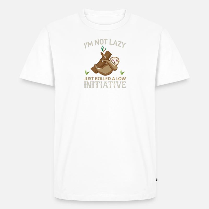 Faultier Sloth witziger Spruch - Männer Premium Bio T-Shirt - Weiß
