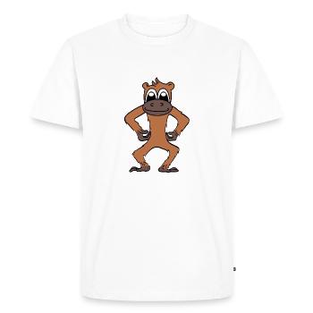 monkey - Men's Premium Organic T-Shirt - white - Front - Nico (187cm)