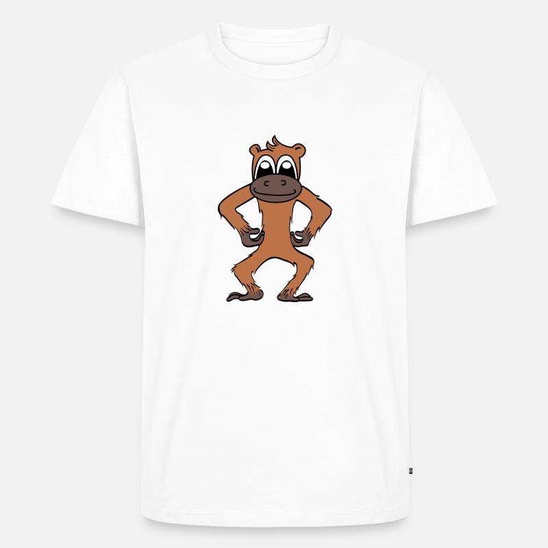 affe - Männer Premium Bio T-Shirt - Weiß