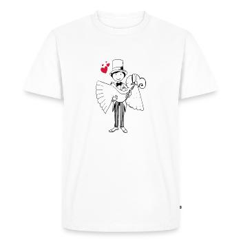 Dessin animé mariée coeur marié mariée marié mariage mariage - T-shirt Premium bio Homme - blanc - Devant - Nico (187cm)