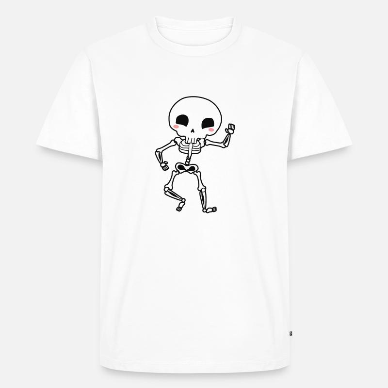 Skelett - Männer Premium Bio T-Shirt - Weiß
