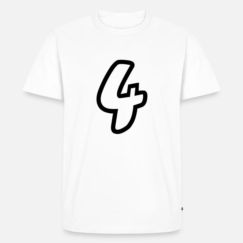 4 - Männer Premium Bio T-Shirt - Weiß