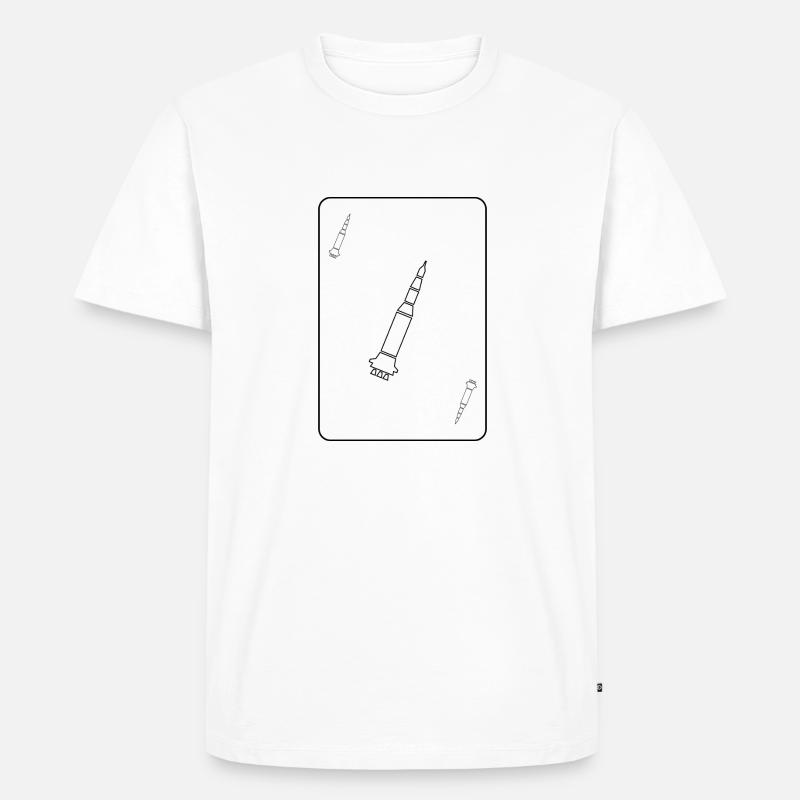 Rocket Card - Männer Premium Bio T-Shirt - Weiß