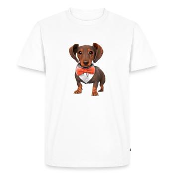 Dachshund with suit dog Dachshund puppy Dogs - Men's Premium Organic T-Shirt - white - Front - Nico (187cm)