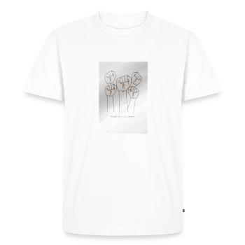 People have the power sepia - T-shirt Premium bio Homme - blanc - Devant - Nico (187cm)