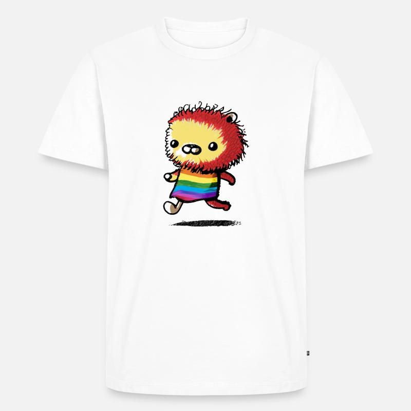 Regenbogen-Tier - Männer Premium Bio T-Shirt - Weiß