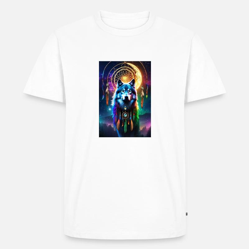 Wolf on your Side - Männer Premium Bio T-Shirt - Weiß