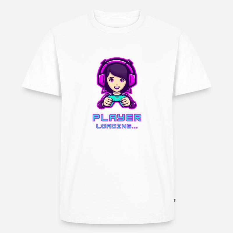 Cartoon Player - Loading - Männer Premium Bio T-Shirt - Weiß