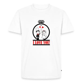i love you 2 - Men's Premium Organic T-Shirt - white - Front - Nico (187cm)