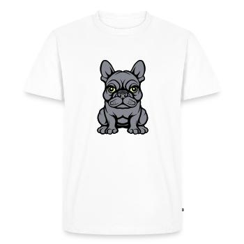 Bulldogg Chien Bande dessinée - T-shirt Premium bio Homme - blanc - Devant - Nico (187cm)