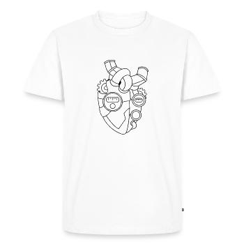 Heart for Technology – Technology Gift Idea - Men's Premium Organic T-Shirt - white - Front - Nico (187cm)