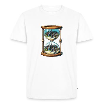 La ville du sablier - T-shirt Premium bio Homme - blanc - Devant - Nico (187cm)