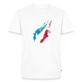 france foot supporter equipe coq flamme1 - T-shirt Premium bio Homme - blanc - Devant - Nico (187cm)