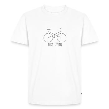 Amoureux du vélo | Faire de l’exercice à l’air frais - T-shirt Premium bio Homme - blanc - Devant - Nico (187cm)