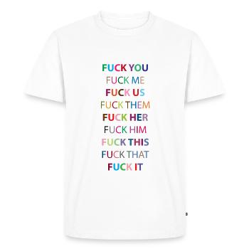 Fuck you - T-shirt Premium bio Homme - blanc - Devant - Nico (187cm)