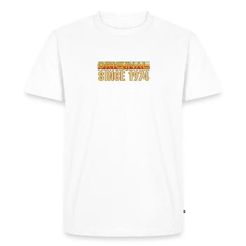 Original 1974 Retro Typography Design - Men's Premium Organic T-Shirt - white - Front - Nico (187cm)