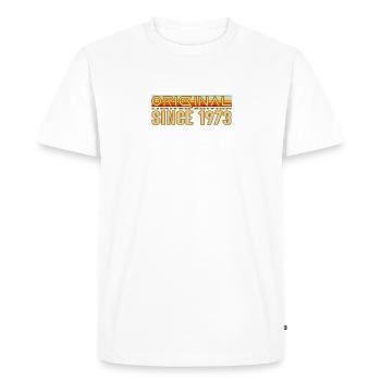Original 1973 Typo Vintage - T-shirt Premium bio Homme - blanc - Devant - Nico (187cm)