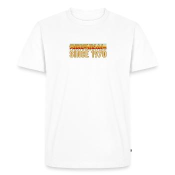 Original Since 1970 Retro Logo - Men's Premium Organic T-Shirt - white - Front - Nico (187cm)
