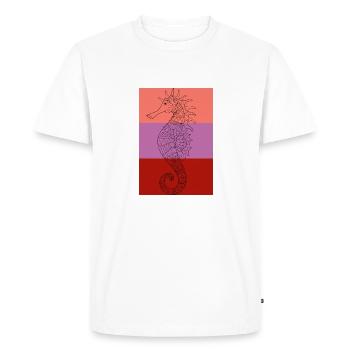 Trendy seahorse - multicolored - Men's Premium Organic T-Shirt - white - Front - Nico (187cm)