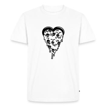 Pizza des crânes - T-shirt Premium bio Homme - blanc - Devant - Nico (187cm)