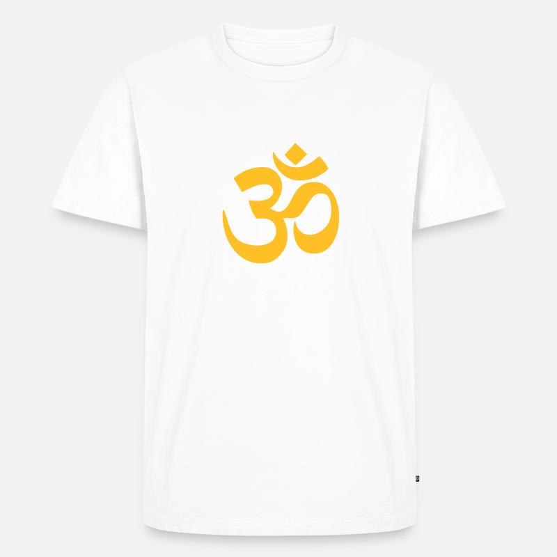 AUM OM Devanagari 1c - Männer Premium Bio T-Shirt - Weiß