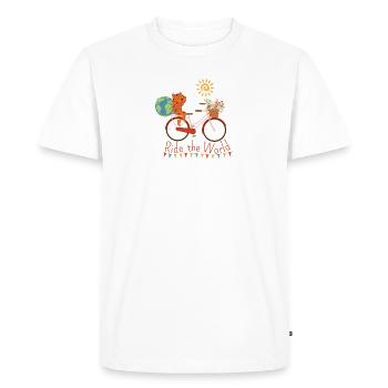 Ride The World with Cat III - T-shirt Premium bio Homme - blanc - Devant - Nico (187cm)