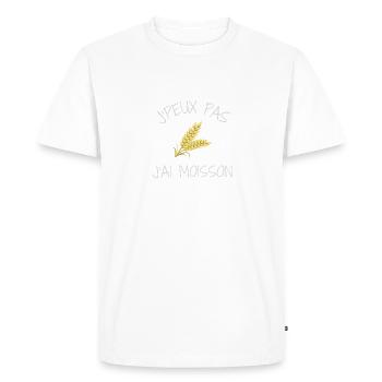 J'peux pas j'ai moisson t shirt agriculteur - T-shirt Premium bio Homme - blanc - Devant - Nico (187cm)