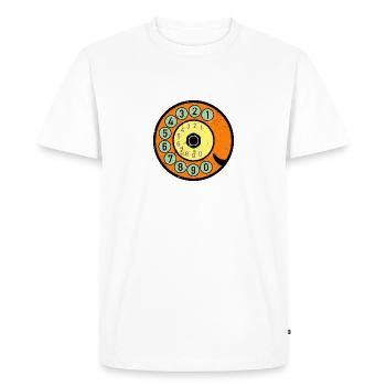 téléphone coloré nostalgie rétro Vintage - T-shirt Premium bio Homme - blanc - Devant - Nico (187cm)