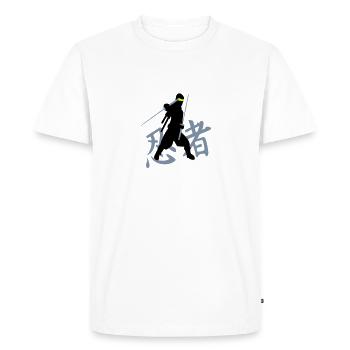 ninja kanji (A, 3c) - Men's Premium Organic T-Shirt - white - Front - Nico (187cm)