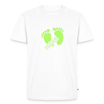 Footprint for Isaac's birth baby - Men's Premium Organic T-Shirt - white - Front - Nico (187cm)