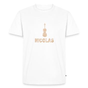 Nicolas - T-shirt Premium bio Homme - blanc - Devant - Nico (187cm)