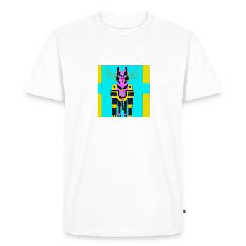 Futuristic Robot CAT - Men's Premium Organic T-Shirt - white - Front - Nico (187cm)
