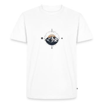Randonnée à la Boussole de montagne - T-shirt Premium bio Homme - blanc - Devant - Nico (187cm)