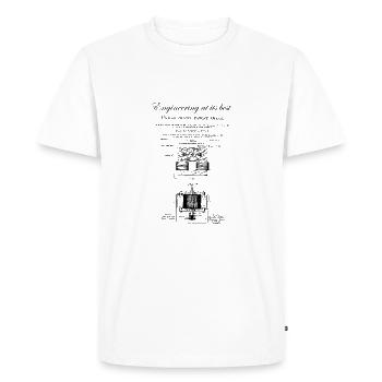 Nikola Tesla / moteur électromagnétique - T-shirt Premium bio Homme - blanc - Devant - Nico (187cm)