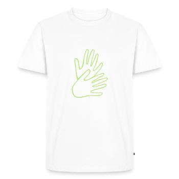 Langue des signes - T-shirt Premium bio Homme - blanc - Devant - Nico (187cm)