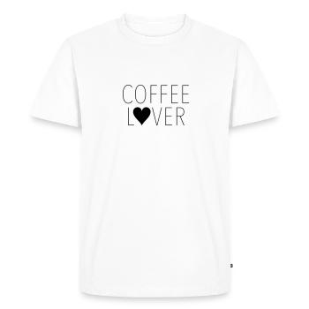 Amateur de café | Premier café - T-shirt Premium bio Homme - blanc - Devant - Nico (187cm)