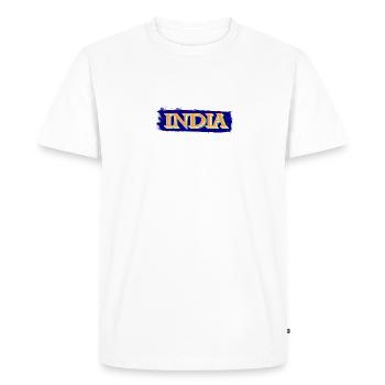 India Indian Hindu Pride Flag Country I Gift - Men's Premium Organic T-Shirt - white - Front - Nico (187cm)