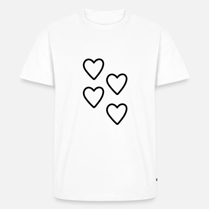 Herzen Geschenkidee - Männer Premium Bio T-Shirt - Weiß