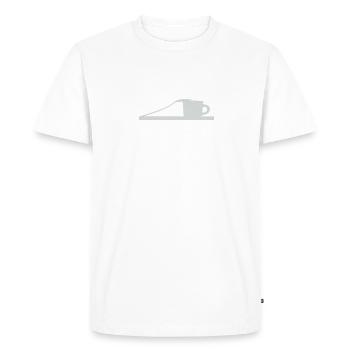Cuillère posée sur tasse - gris clair - T-shirt Premium bio Homme - blanc - Devant - Nico (187cm)