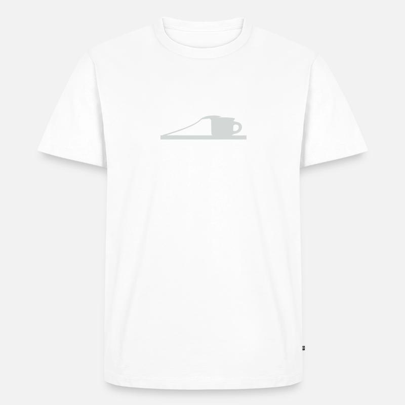 Löffel ruht auf Tasse - hellgrau - Männer Premium Bio T-Shirt - undefined