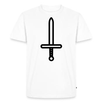 Schwert - Männer Premium Bio T-Shirt - Weiß - Vorne - Nico (187cm)