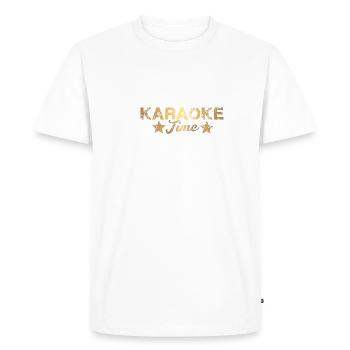 karaoké étoile, karaoké, étoiles, étoile, étoile, or - T-shirt Premium bio Homme - blanc - Devant - Nico (187cm)