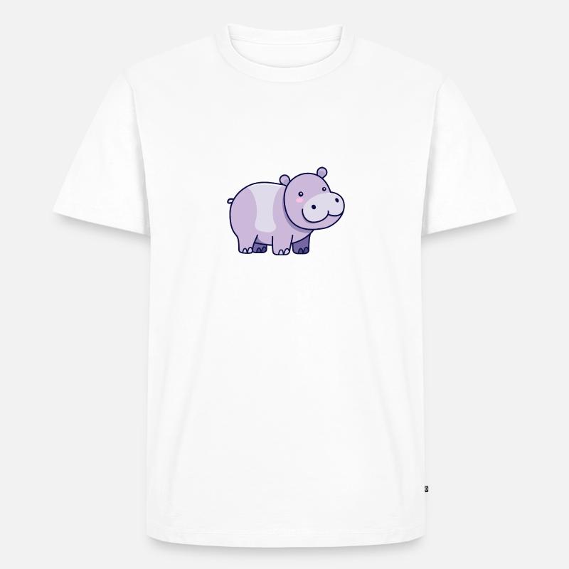 Nilpferd - Männer Premium Bio T-Shirt - Weiß