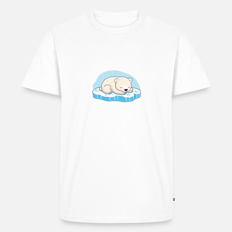 Schlafender Eisbär - Männer Premium Bio T-Shirt - Weiß